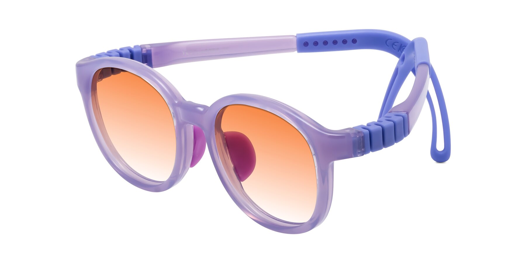 Angle of Anahid in Magician Purple with Orange Gradient Lenses