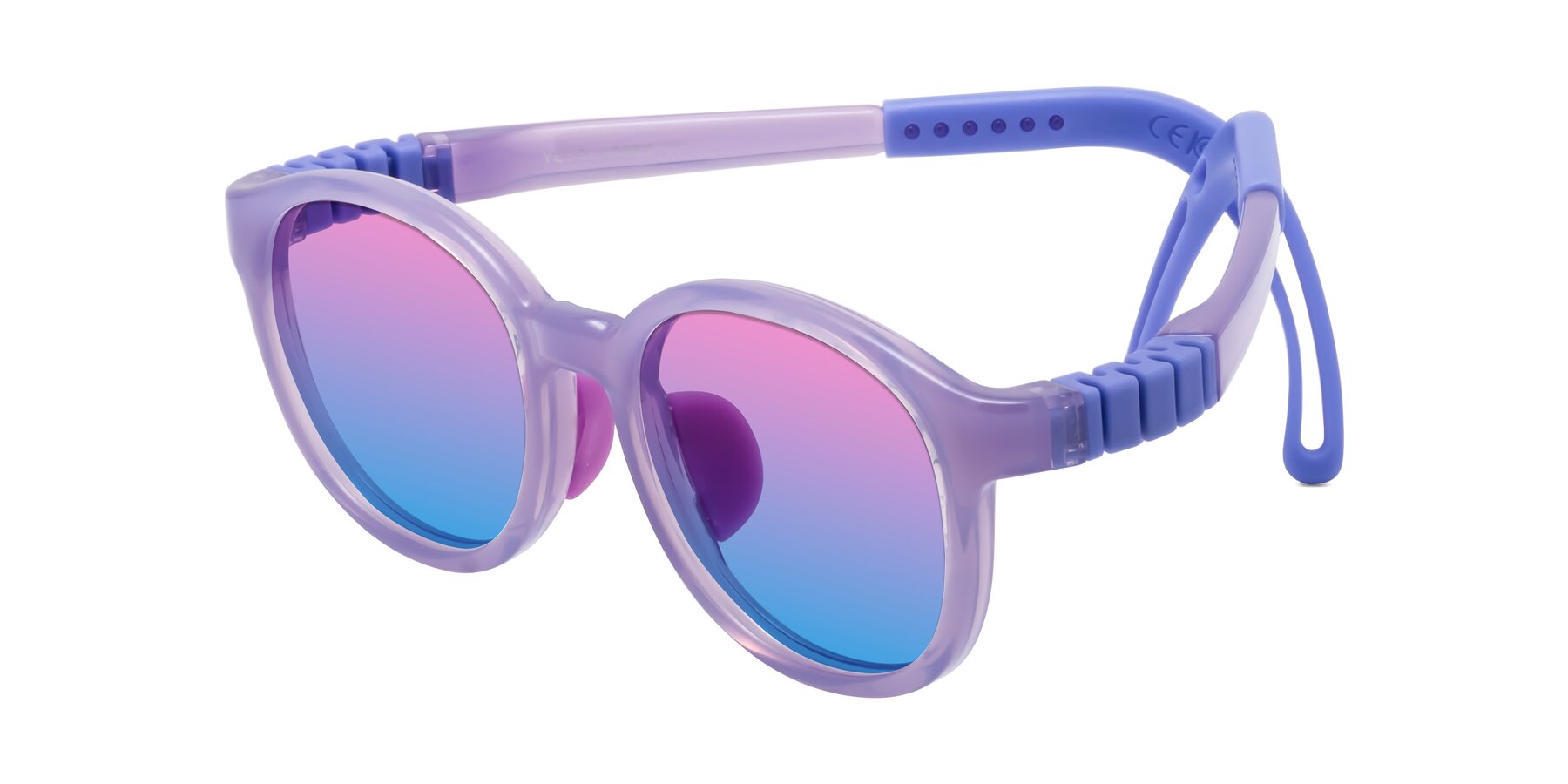 Angle of Anahid in Magician Purple with Pink / Blue Gradient Lenses