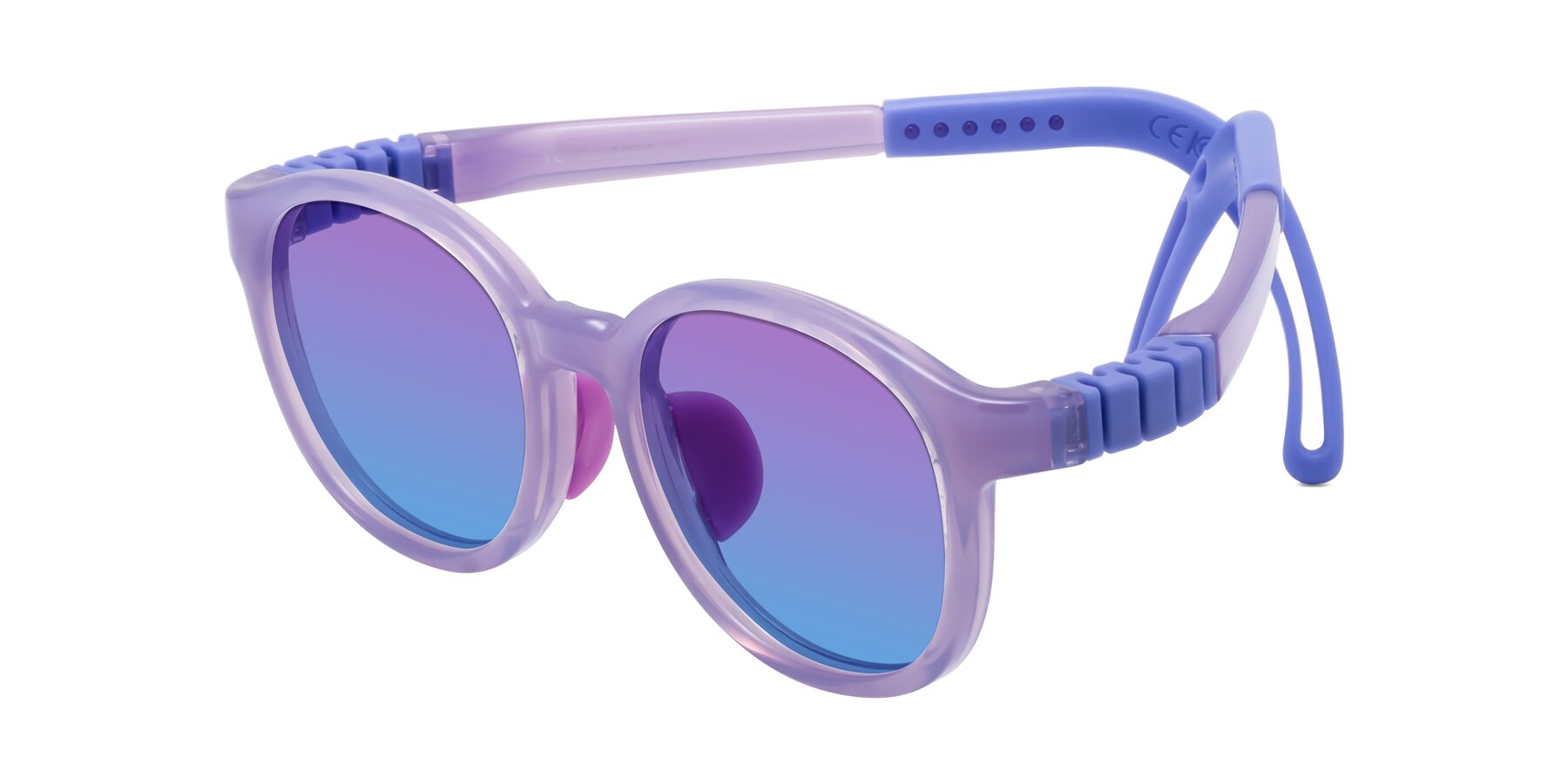 Angle of Anahid in Magician Purple with Purple / Blue Gradient Lenses