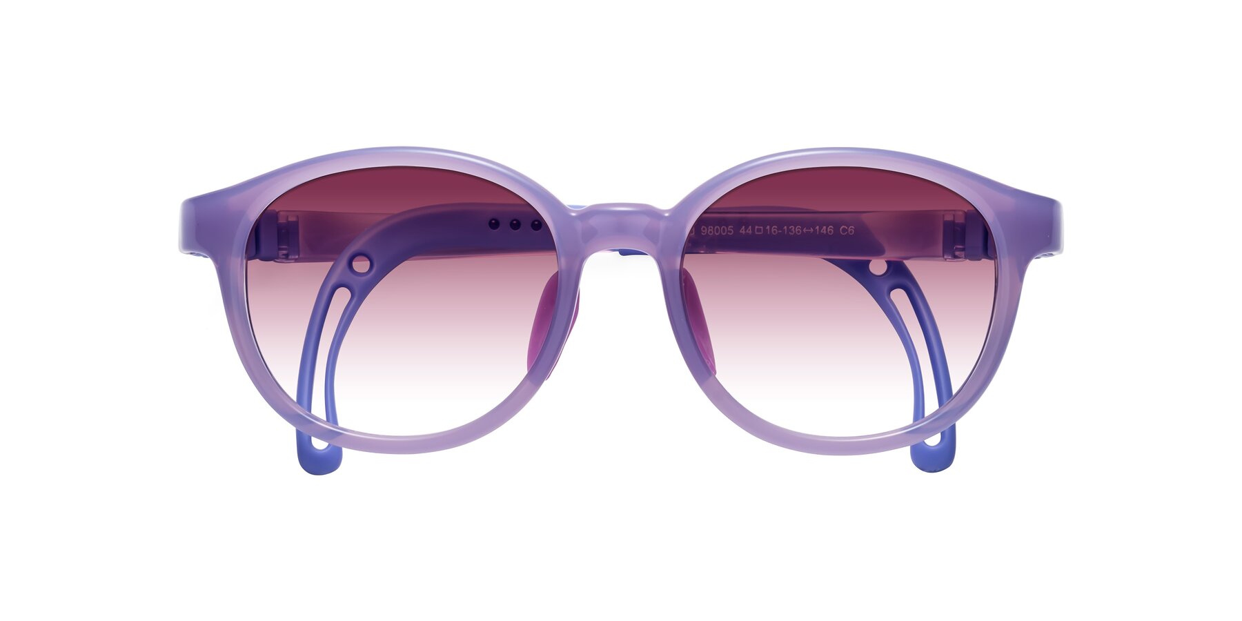 Folded Front of Anahid in Magician Purple with Wine Gradient Lenses