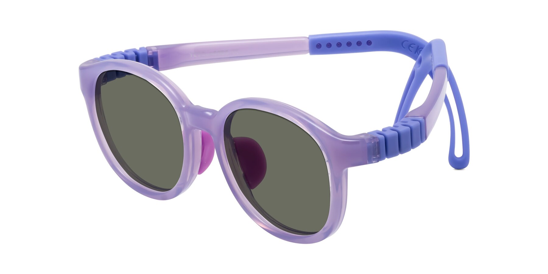 Angle of Anahid in Magician Purple with Gray Polarized Lenses