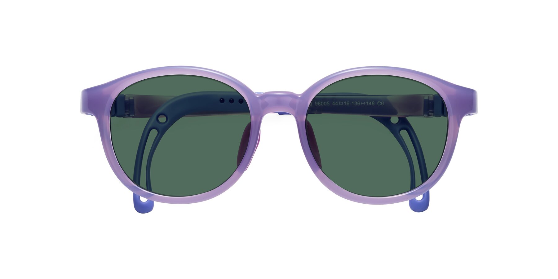 Folded Front of Anahid in Magician Purple with Green Polarized Lenses