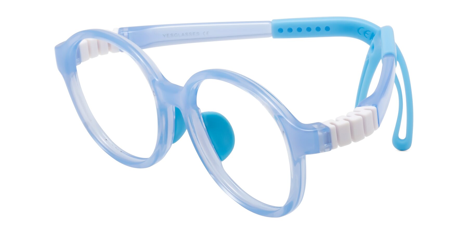 Angle of Zerlina in Pilot Blue with Clear Blue Light Blocking Lenses