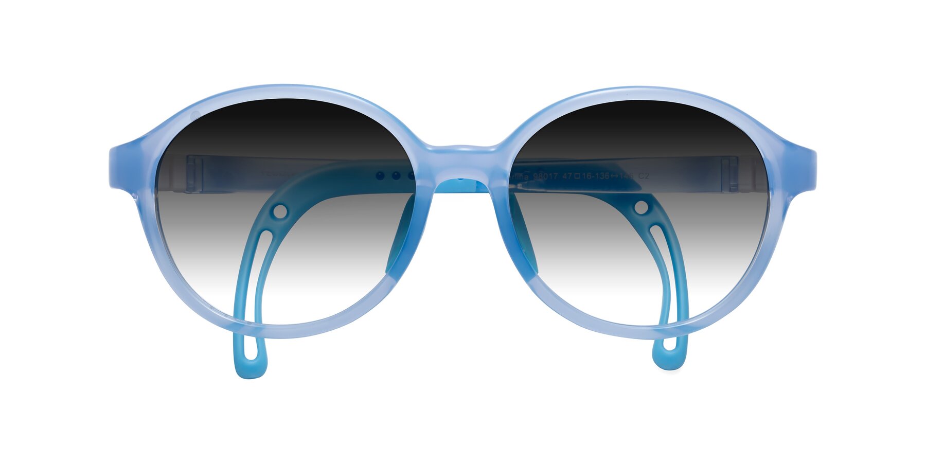 Folded Front of Zerlina in Pilot Blue with Gray Gradient Lenses