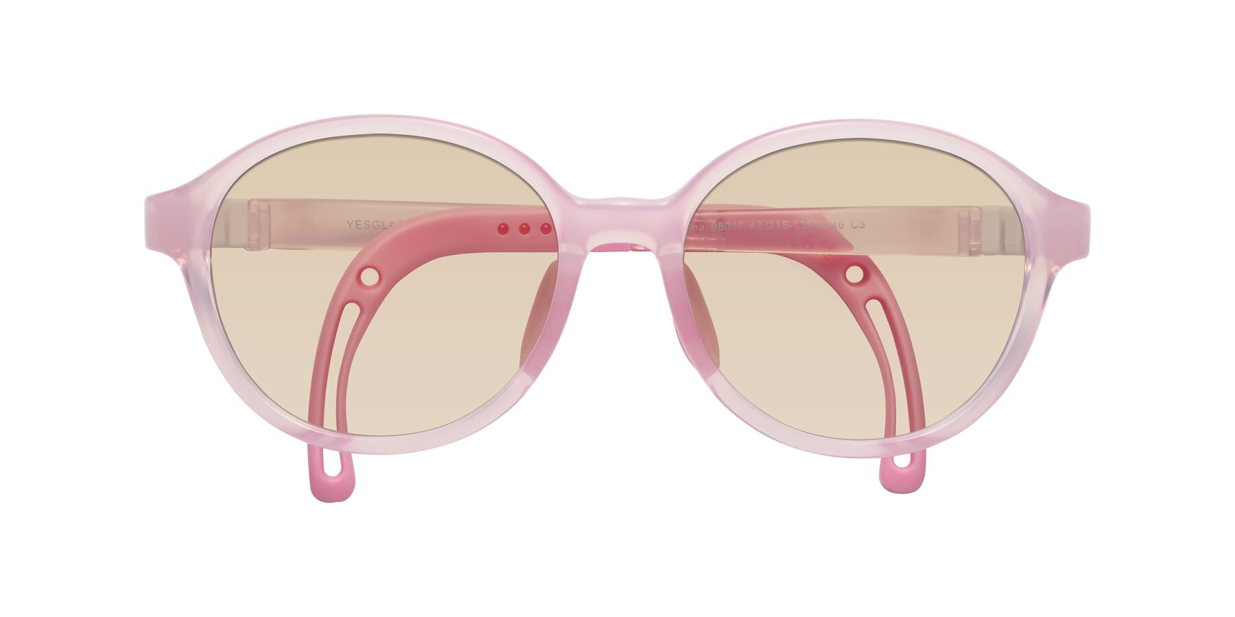 Folded Front of Zerlina in Artist Pink with Light Brown Tinted Lenses