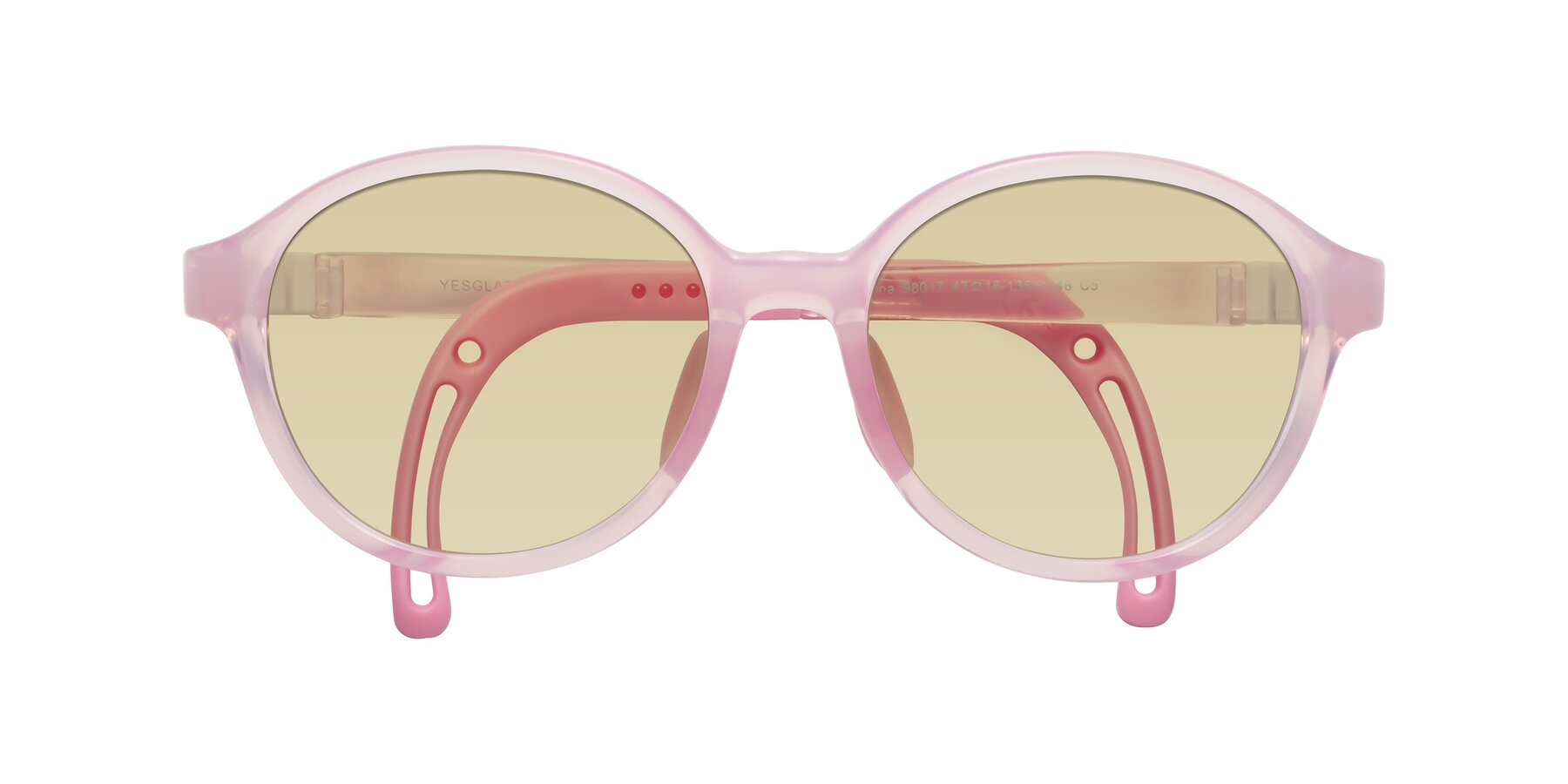 Folded Front of Zerlina in Artist Pink with Light Champagne Tinted Lenses