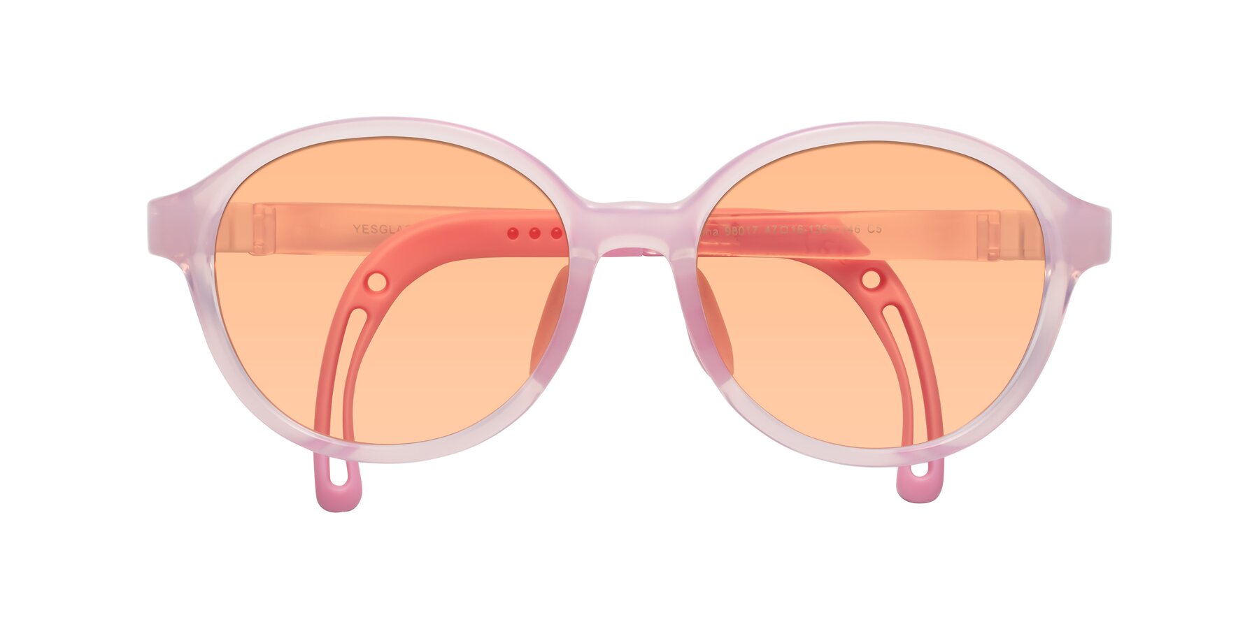 Folded Front of Zerlina in Artist Pink with Light Orange Tinted Lenses