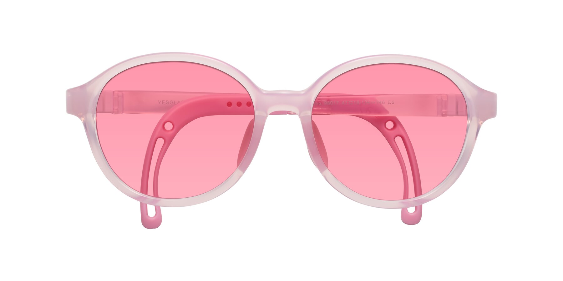 Folded Front of Zerlina in Artist Pink with Pink Tinted Lenses