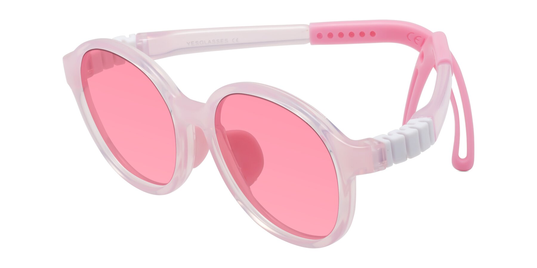 Angle of Zerlina in Artist Pink with Pink Tinted Lenses