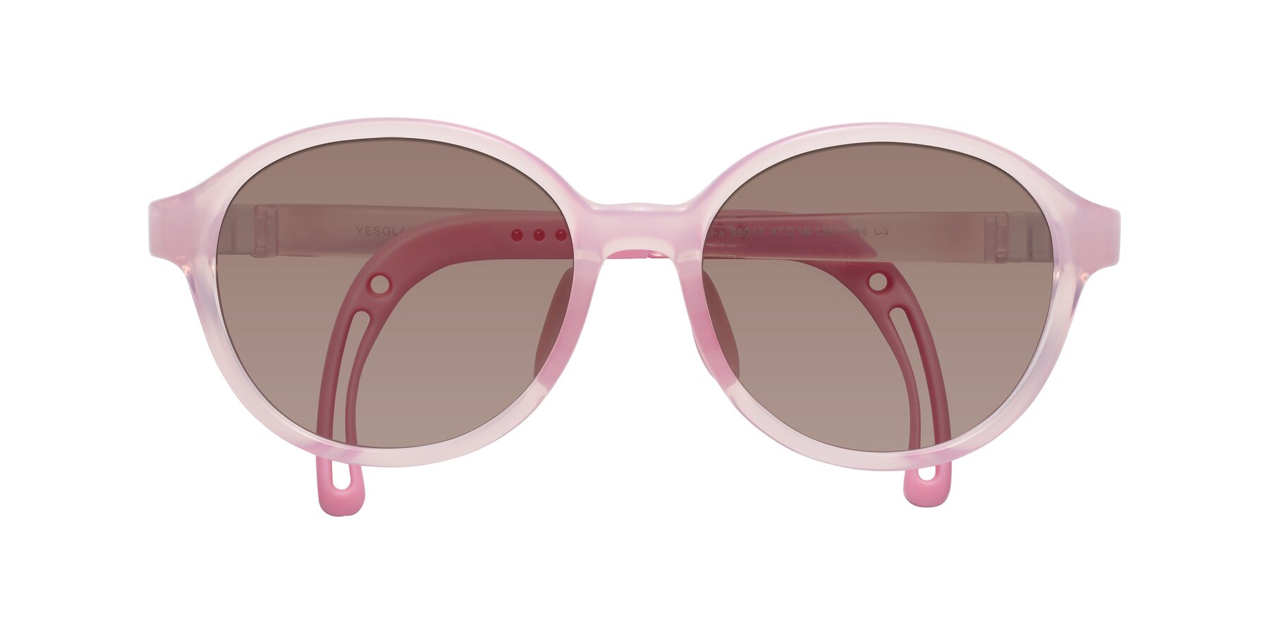 Folded Front of Zerlina in Artist Pink with Medium Brown Tinted Lenses