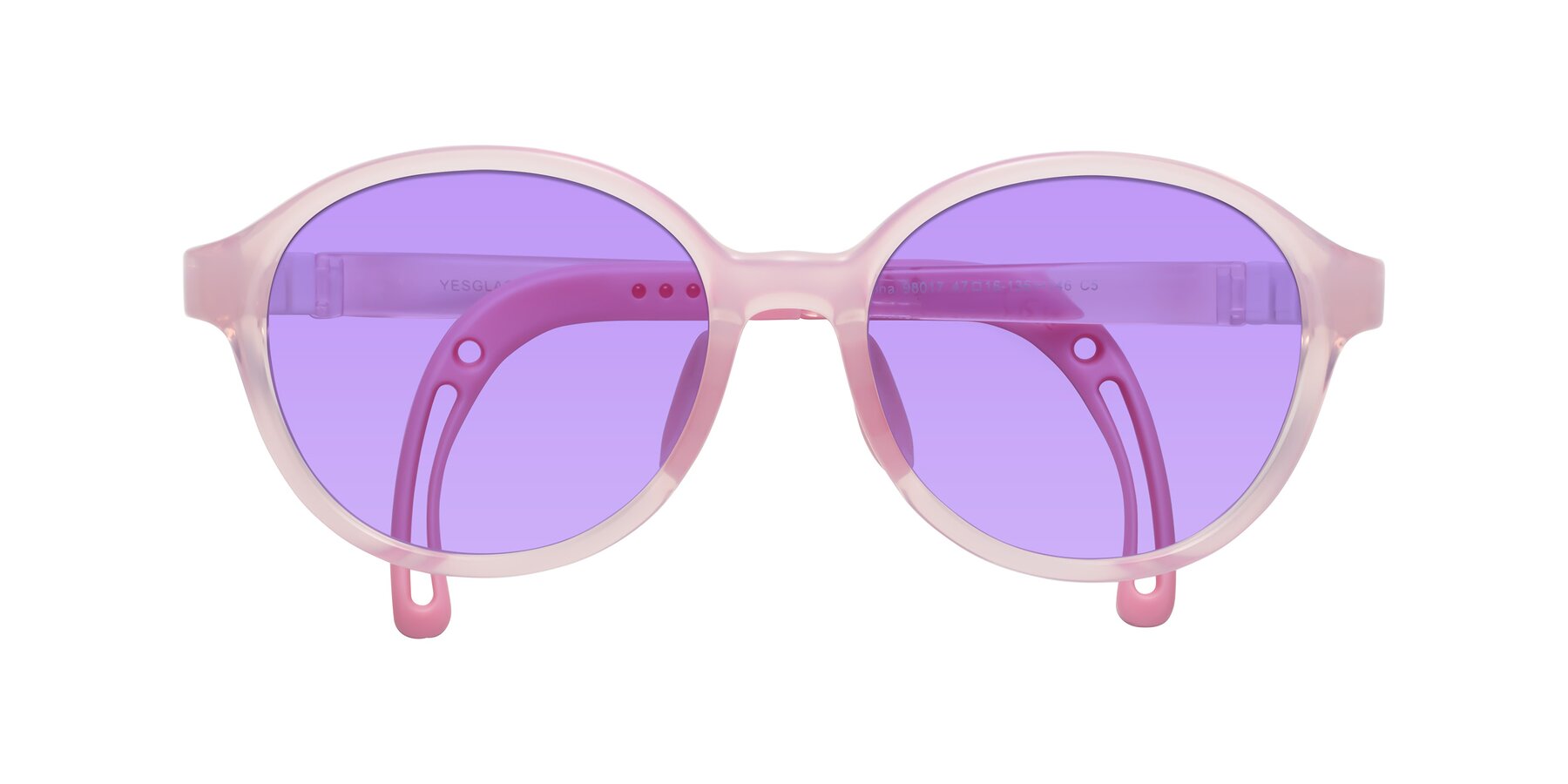 Folded Front of Zerlina in Artist Pink with Medium Purple Tinted Lenses