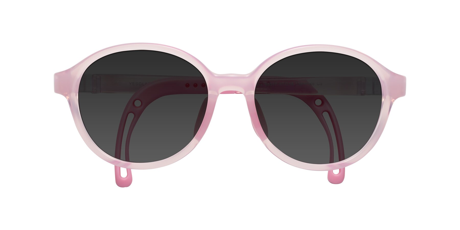 Folded Front of Zerlina in Artist Pink with Gray Tinted Lenses