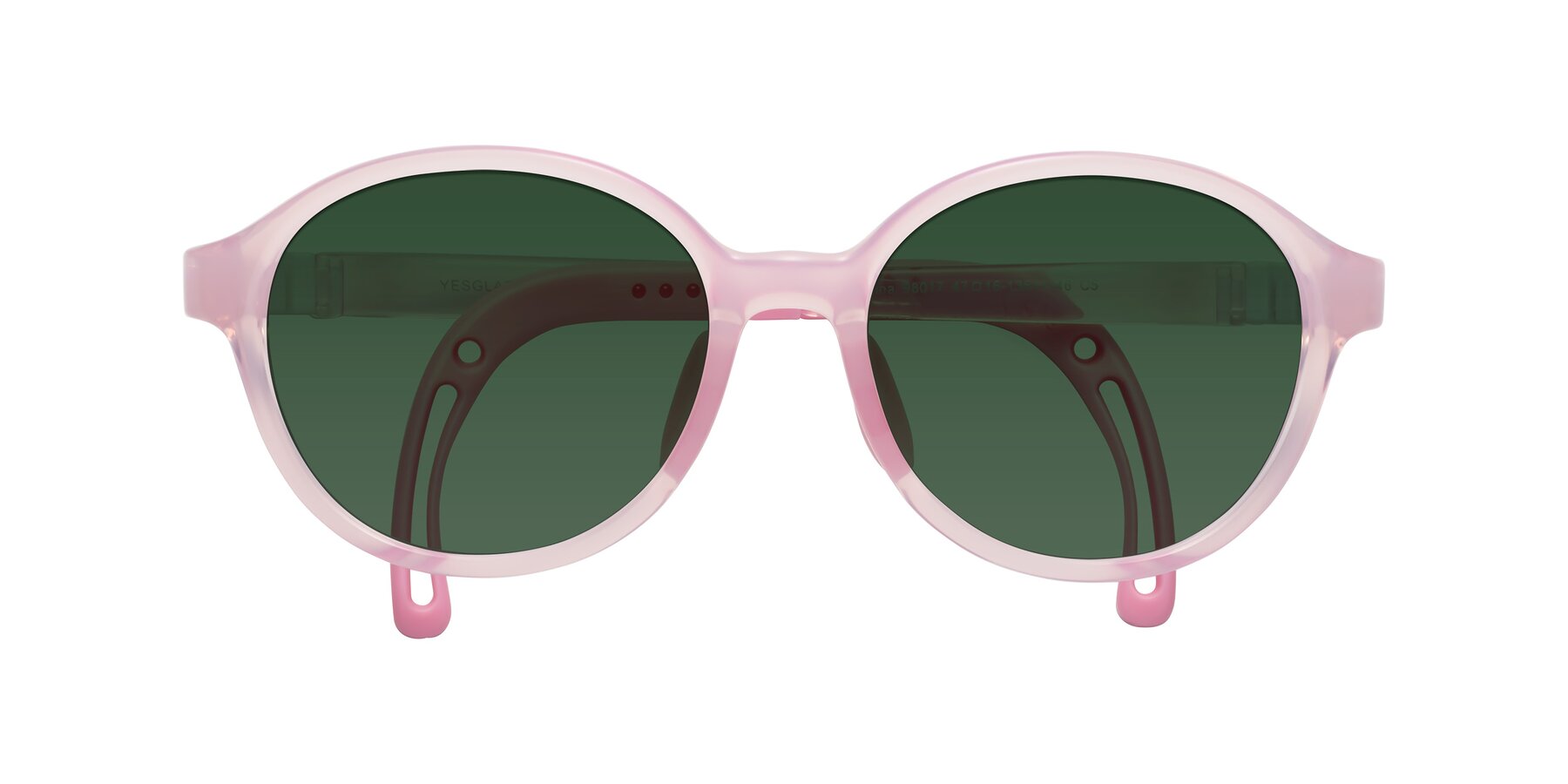 Folded Front of Zerlina in Artist Pink with Green Tinted Lenses