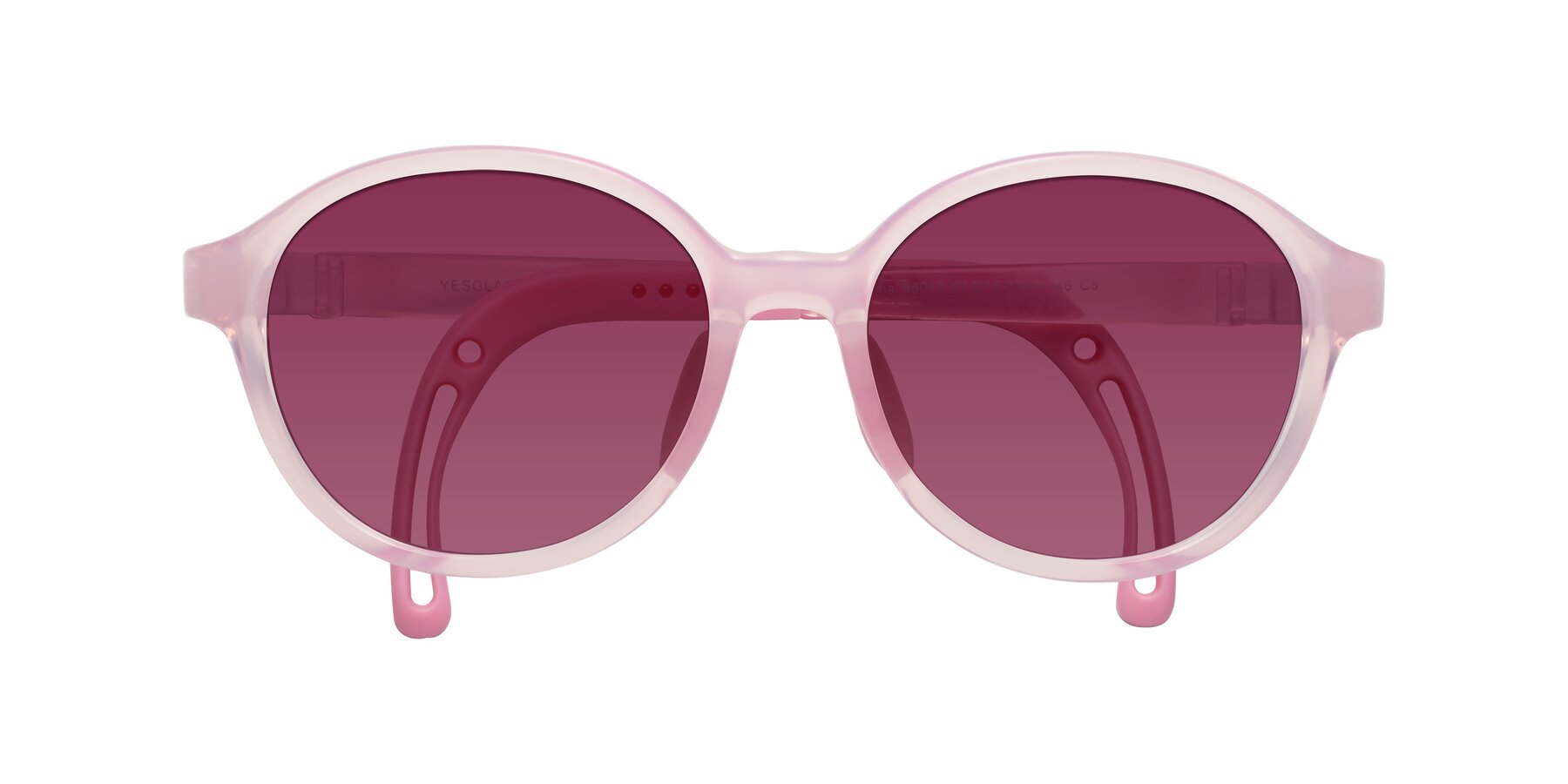 Folded Front of Zerlina in Artist Pink with Wine Tinted Lenses