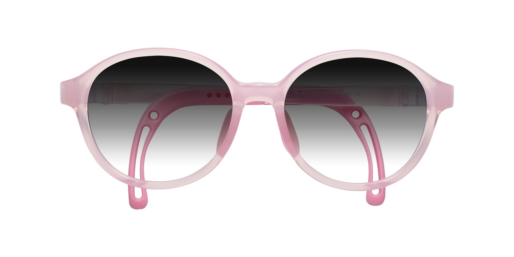 Folded Front of Zerlina in Artist Pink with Gray Gradient Lenses