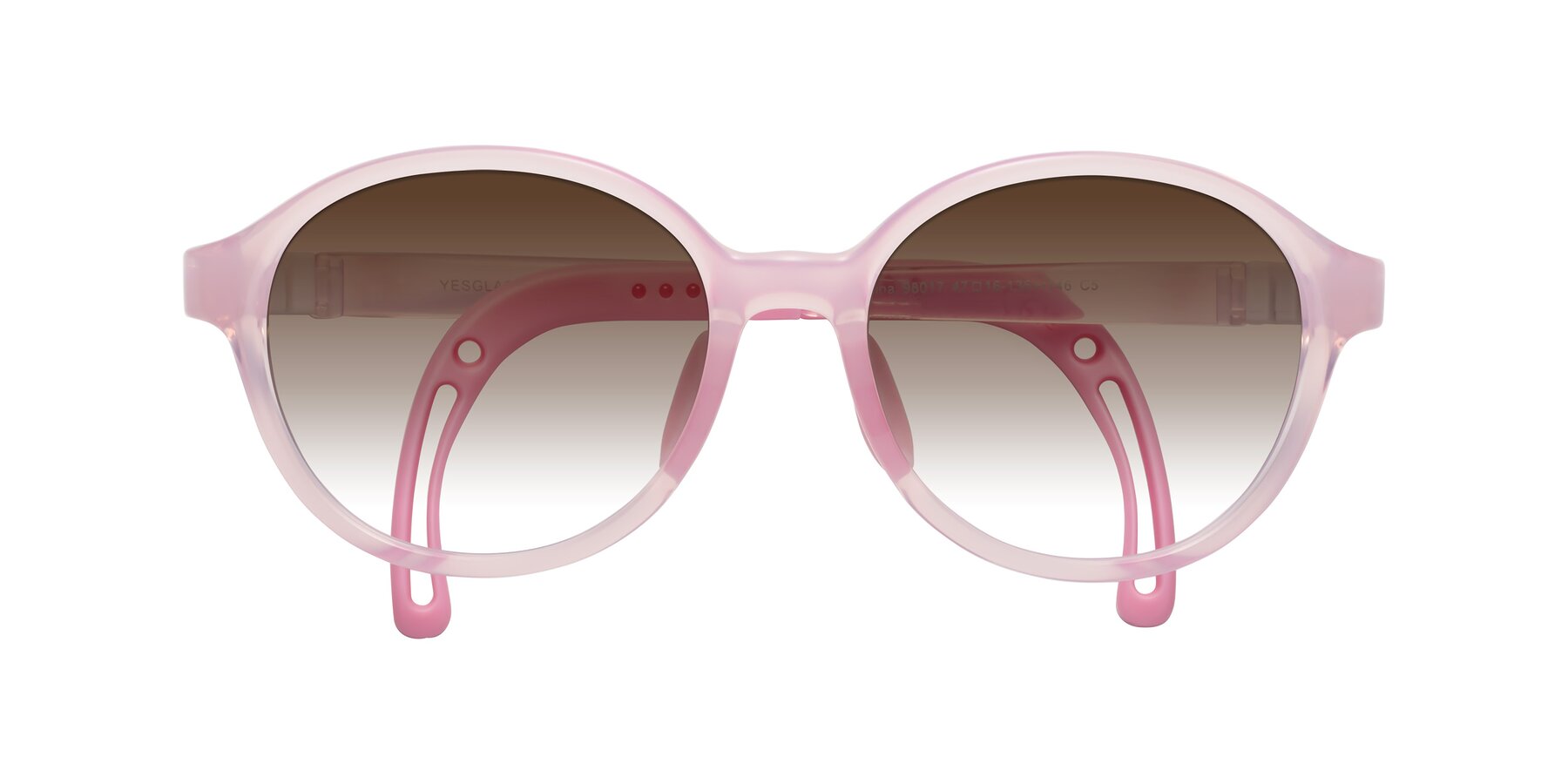 Folded Front of Zerlina in Artist Pink with Brown Gradient Lenses