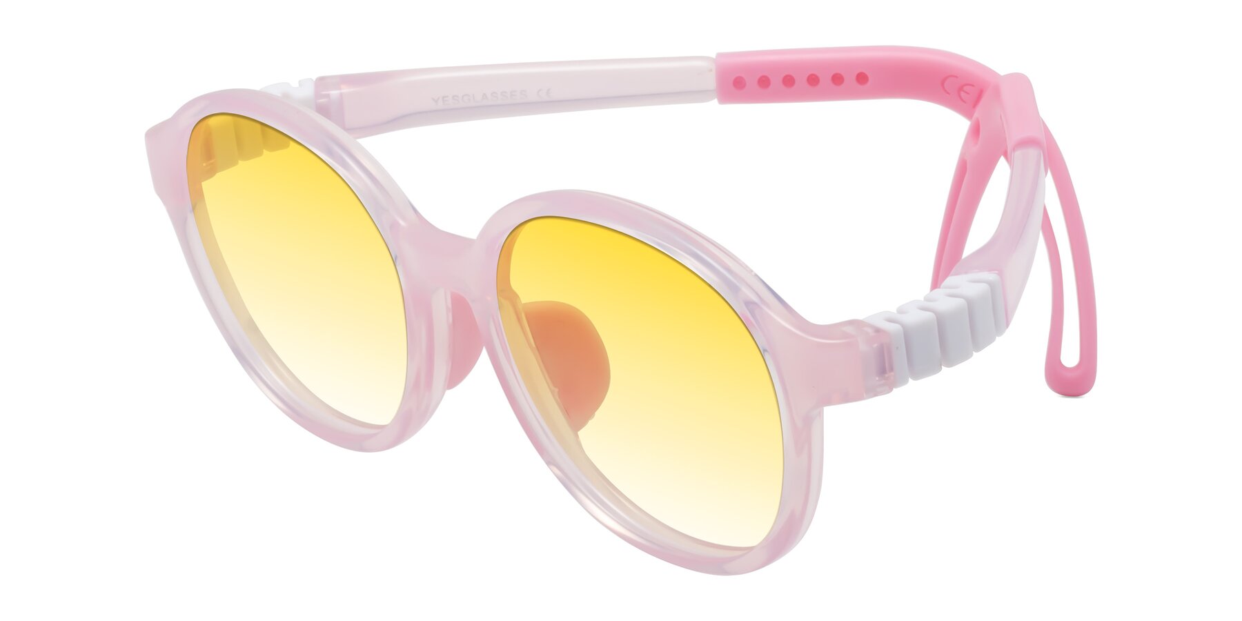 Angle of Zerlina in Artist Pink with Yellow Gradient Lenses