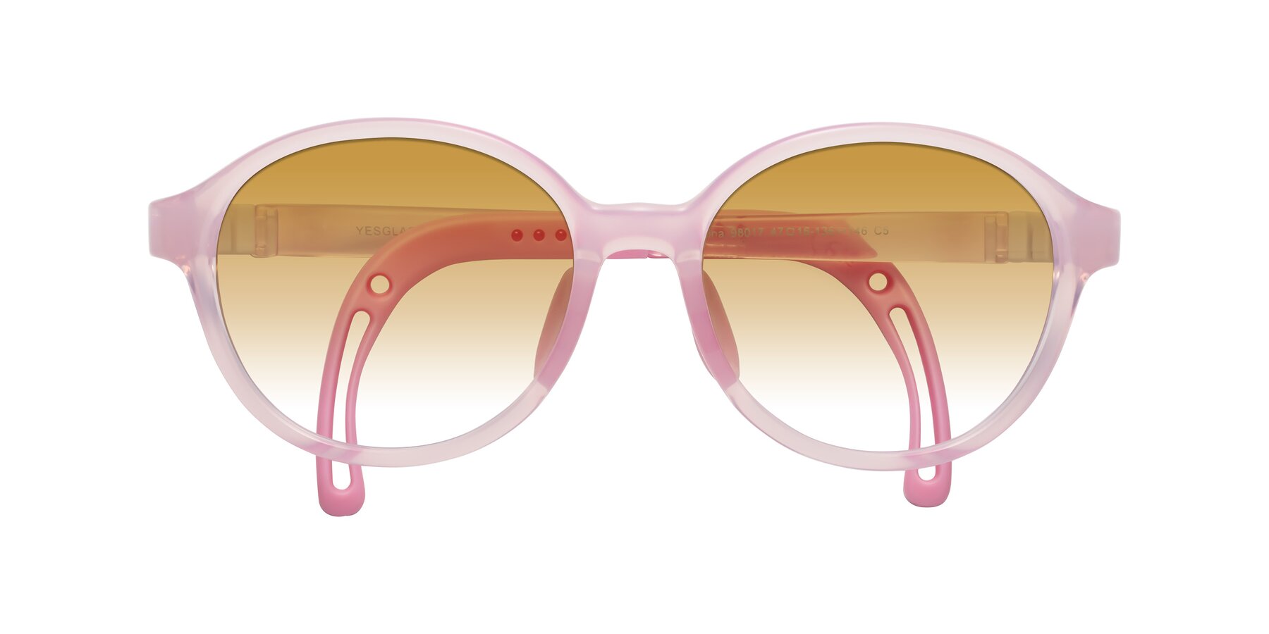 Folded Front of Zerlina in Artist Pink with Champagne Gradient Lenses