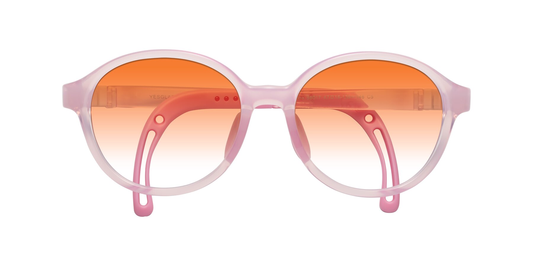 Folded Front of Zerlina in Artist Pink with Orange Gradient Lenses