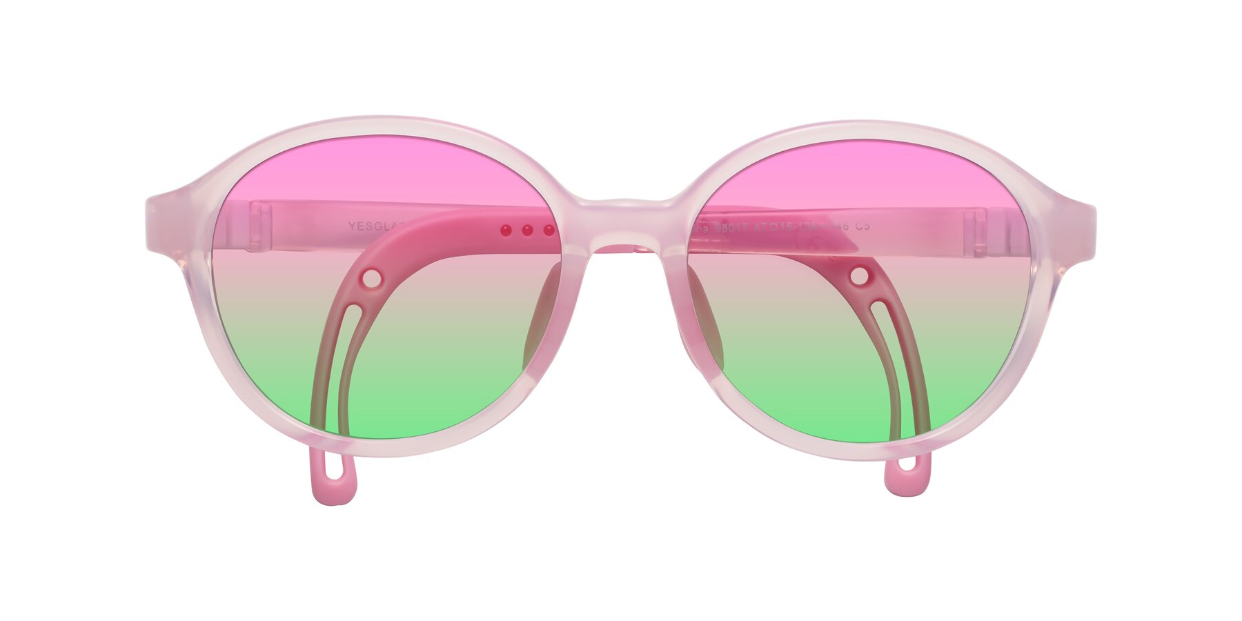 Folded Front of Zerlina in Artist Pink with Pink / Green Gradient Lenses