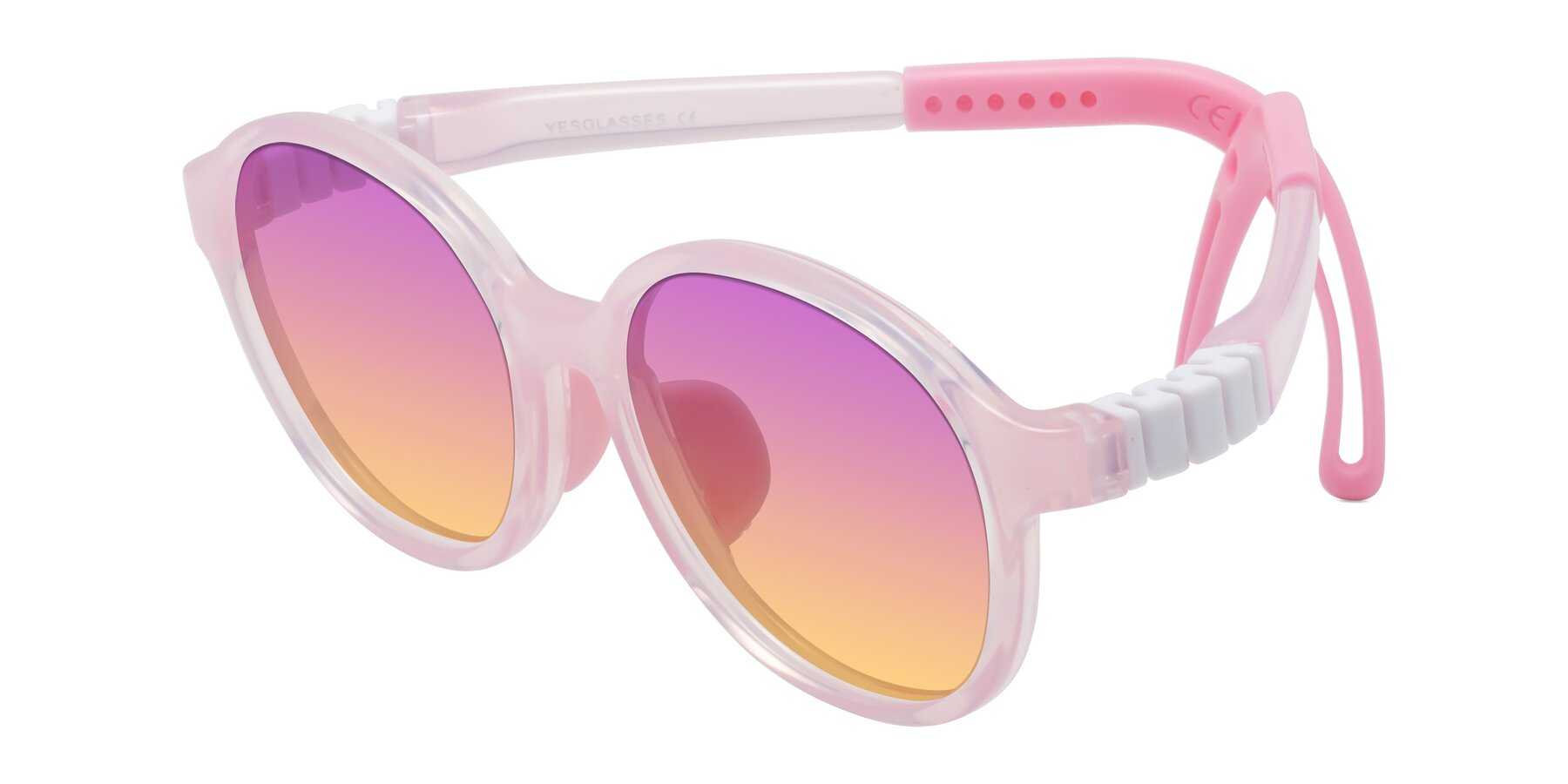 Angle of Zerlina in Artist Pink with Purple / Yellow Gradient Lenses