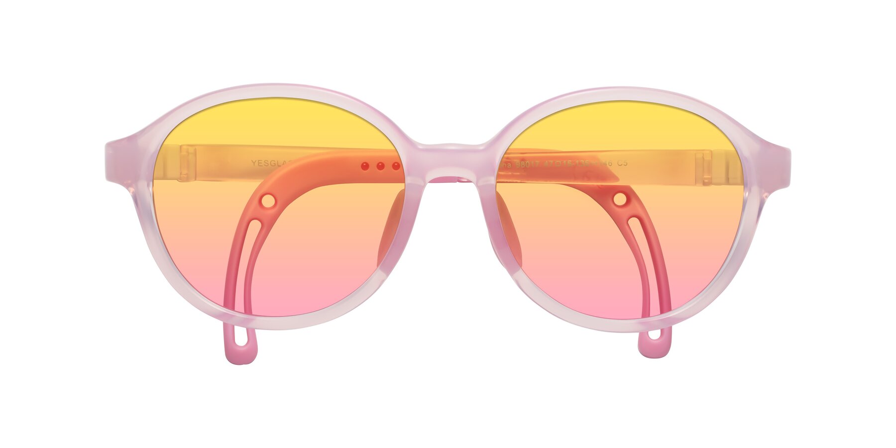 Folded Front of Zerlina in Artist Pink with Yellow / Pink Gradient Lenses