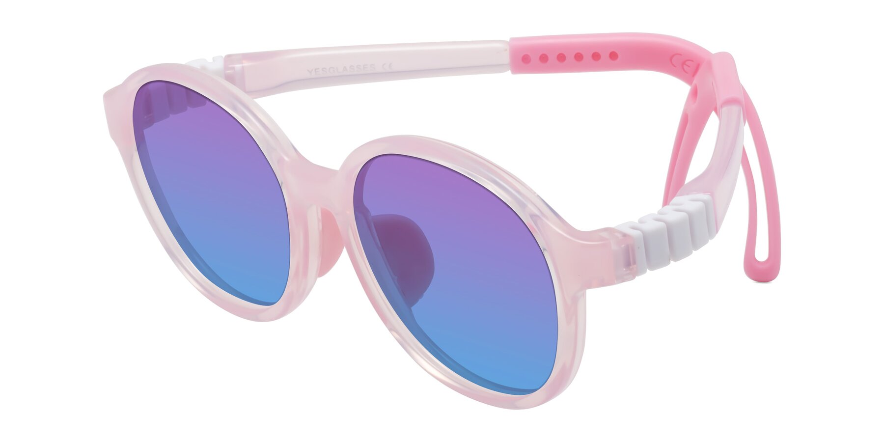 Angle of Zerlina in Artist Pink with Purple / Blue Gradient Lenses