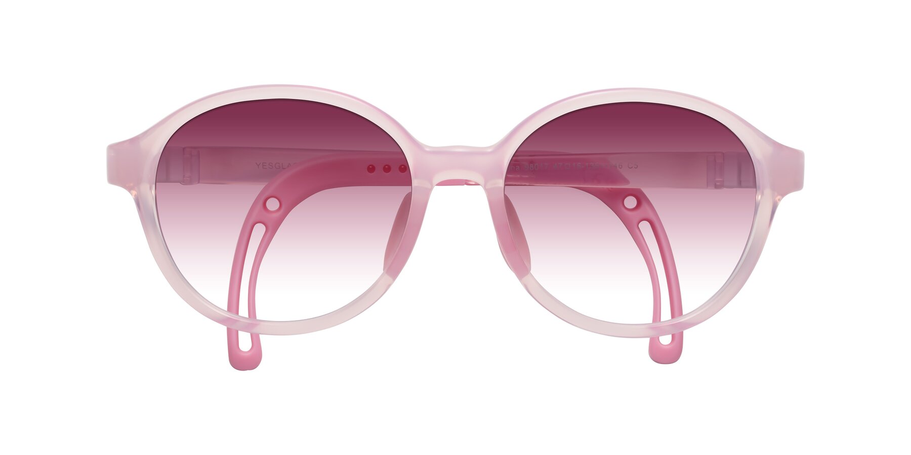 Folded Front of Zerlina in Artist Pink with Wine Gradient Lenses