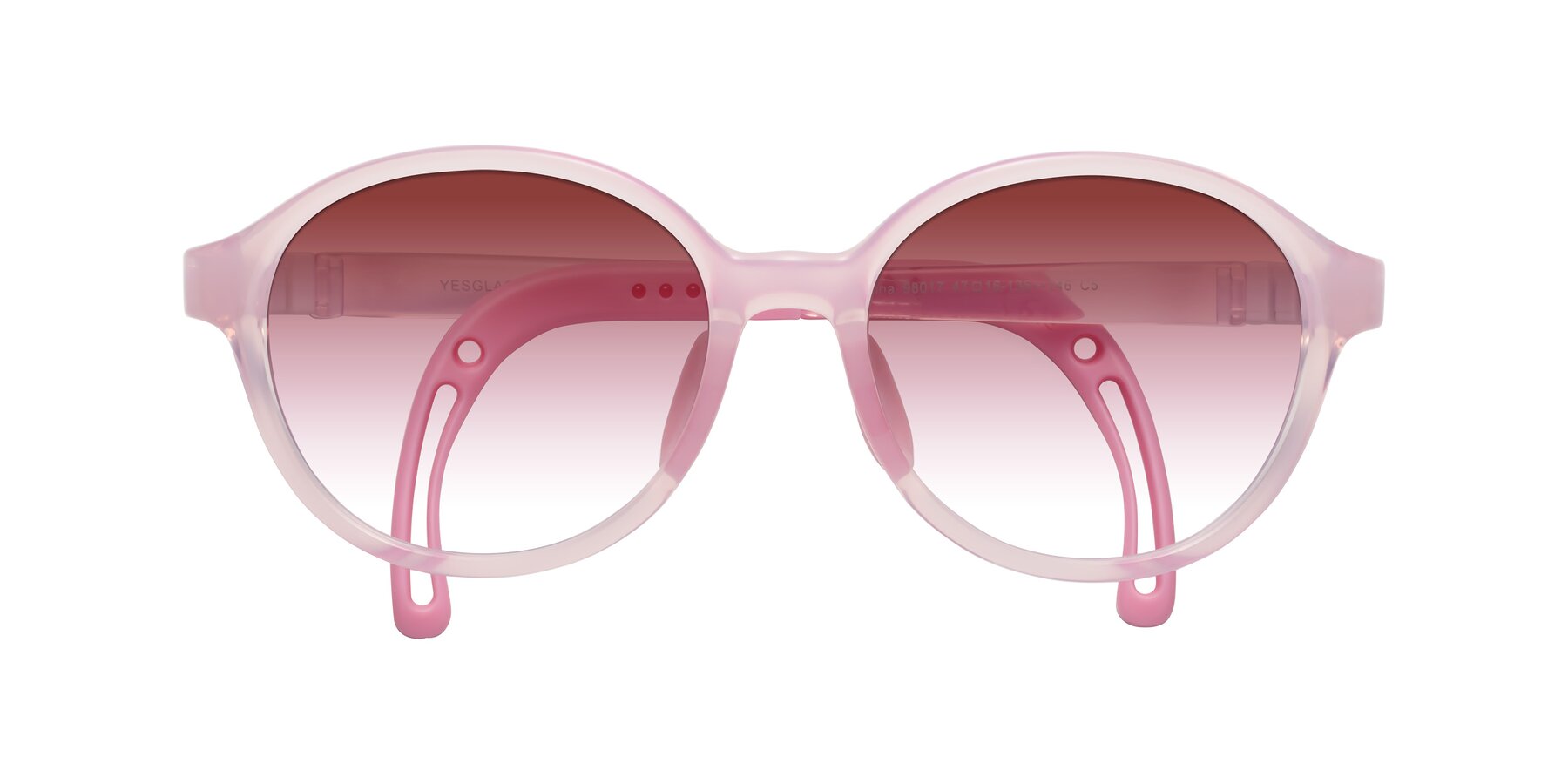 Folded Front of Zerlina in Artist Pink with Garnet Gradient Lenses