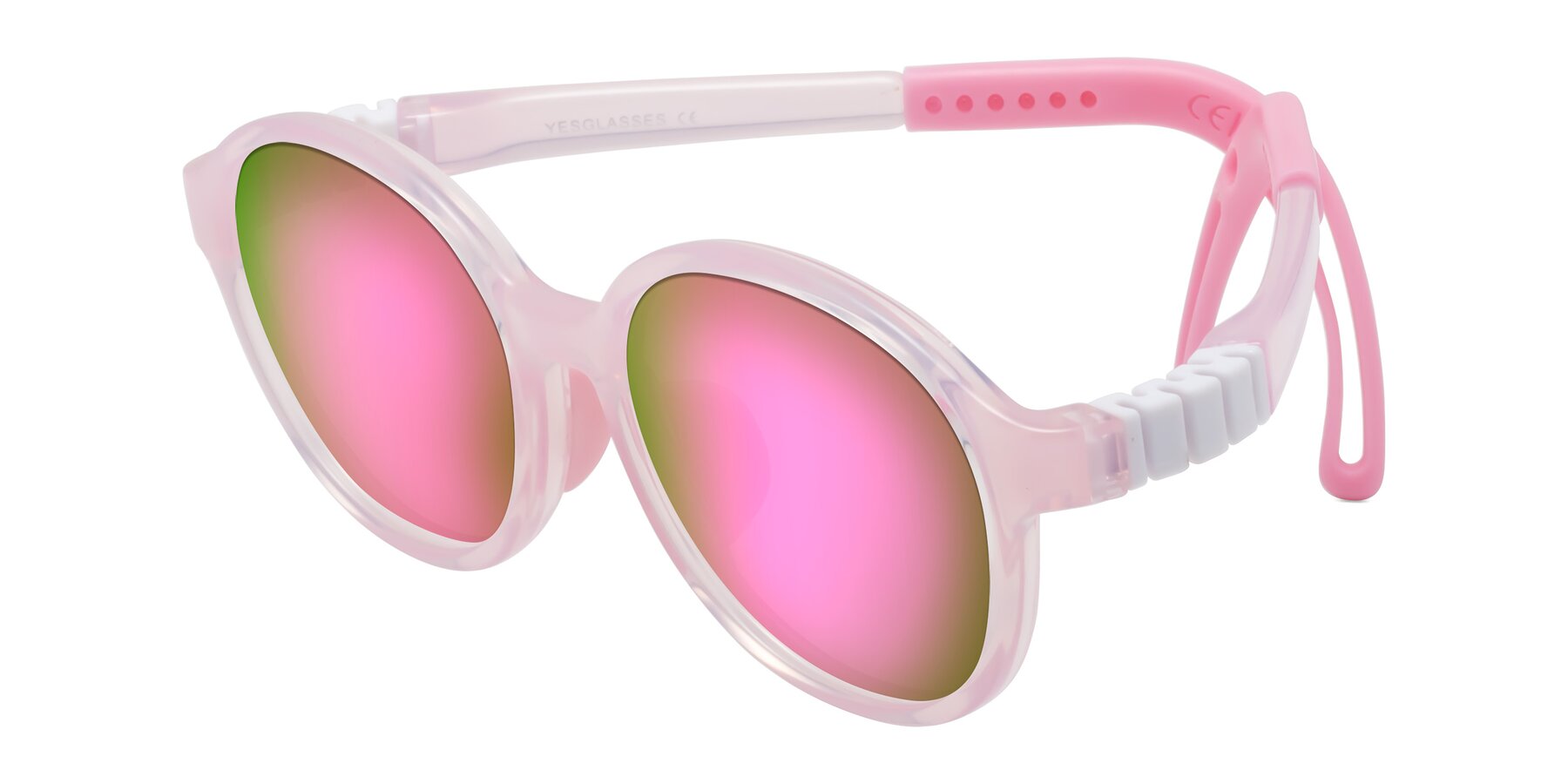 Angle of Zerlina in Artist Pink with Pink Mirrored Lenses