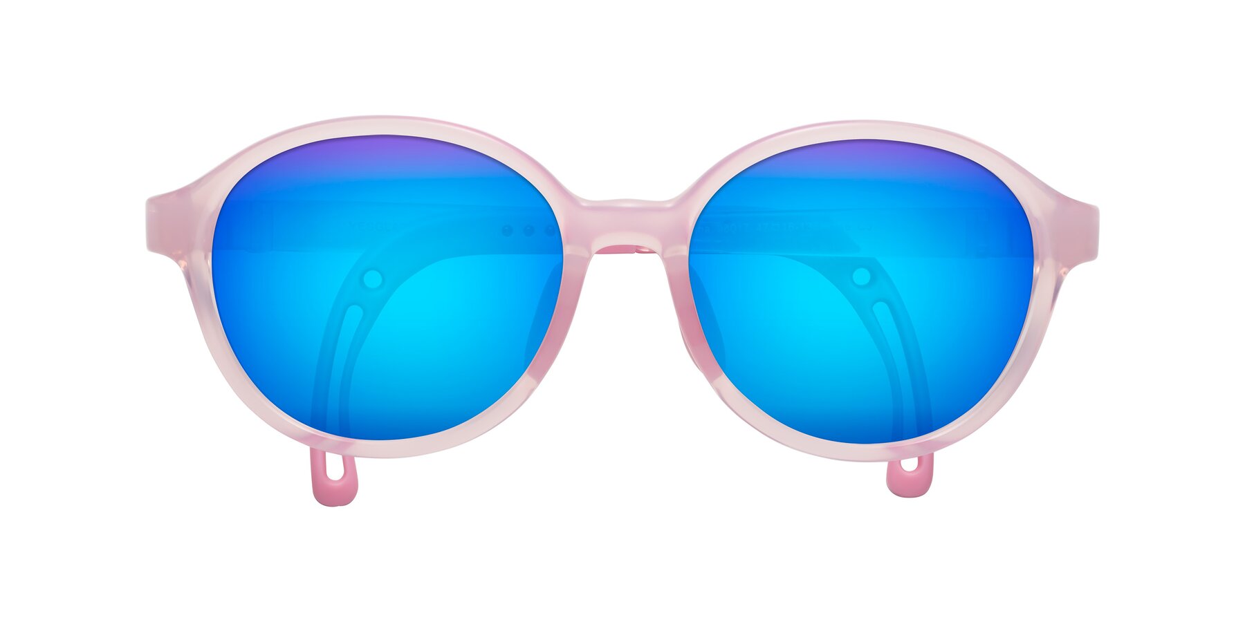 Folded Front of Zerlina in Artist Pink with Blue Mirrored Lenses