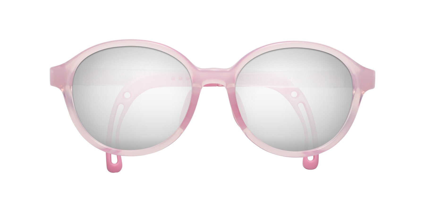 Folded Front of Zerlina in Artist Pink with Silver Mirrored Lenses