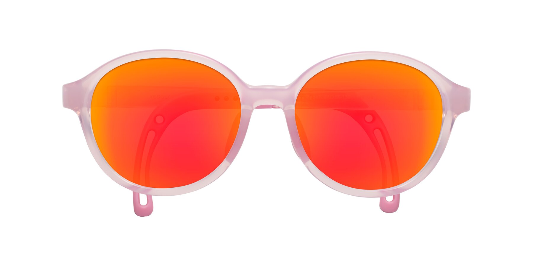 Folded Front of Zerlina in Artist Pink with Red Gold Mirrored Lenses