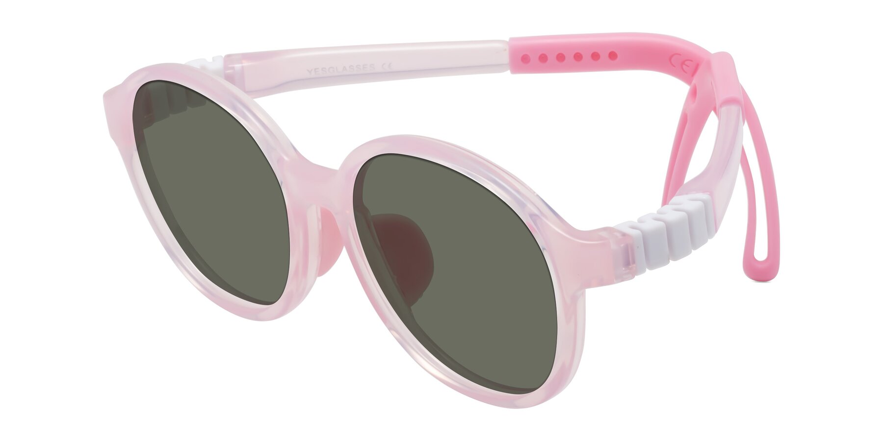 Angle of Zerlina in Artist Pink with Gray Polarized Lenses