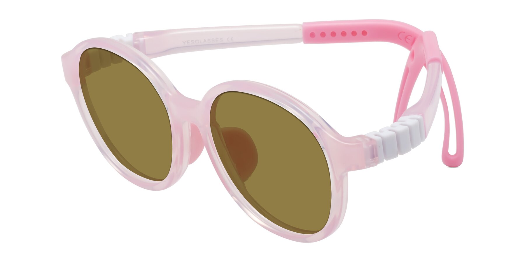 Angle of Zerlina in Artist Pink with Brown Polarized Lenses