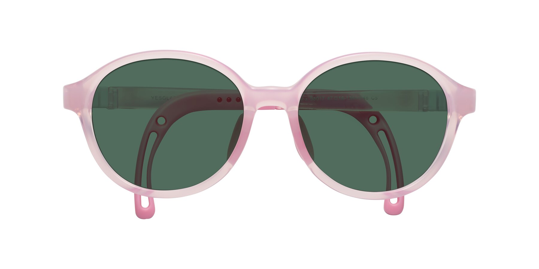 Folded Front of Zerlina in Artist Pink with Green Polarized Lenses