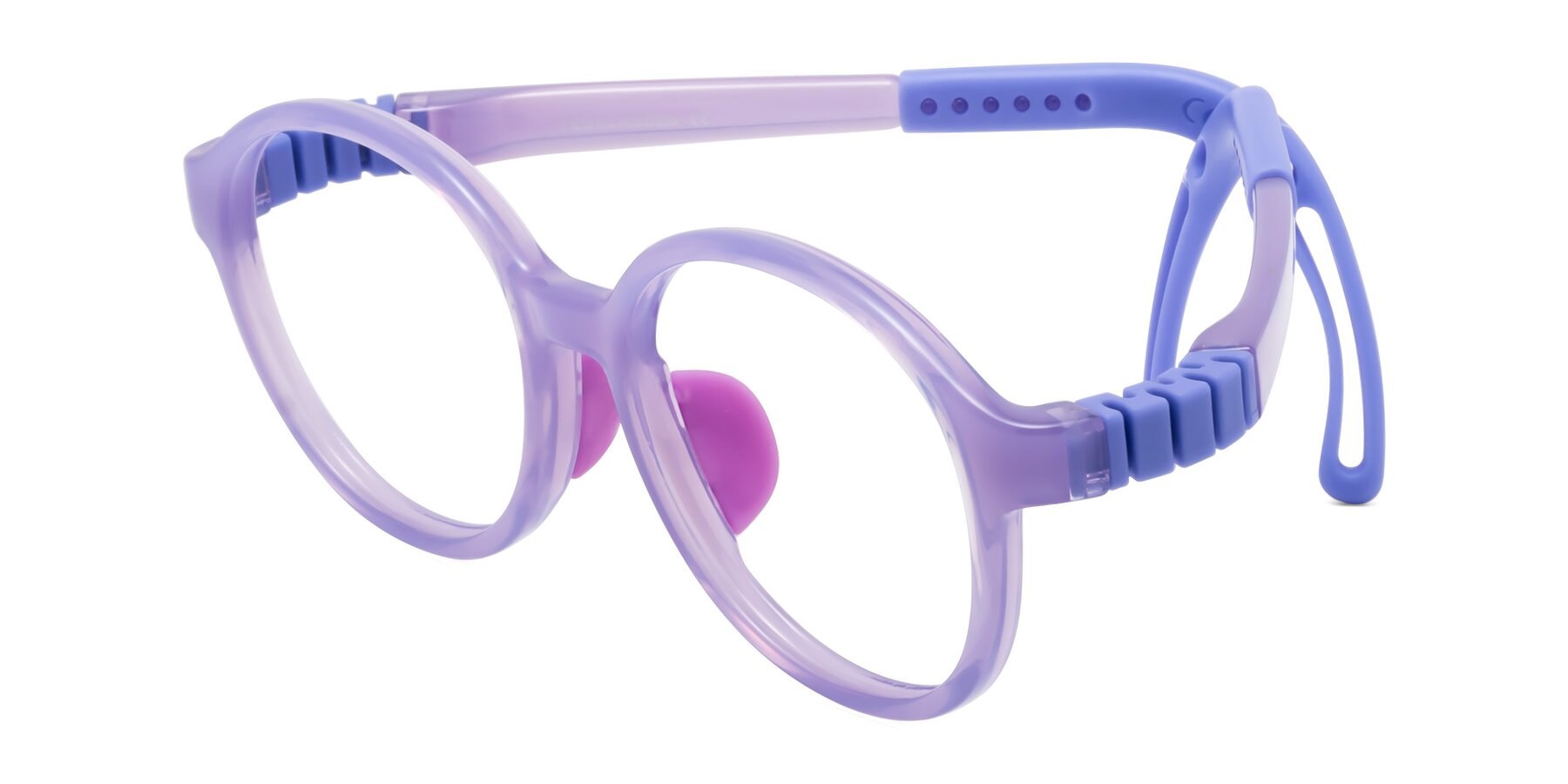 Angle of Zerlina in Magician Purple with Clear Blue Light Blocking Lenses