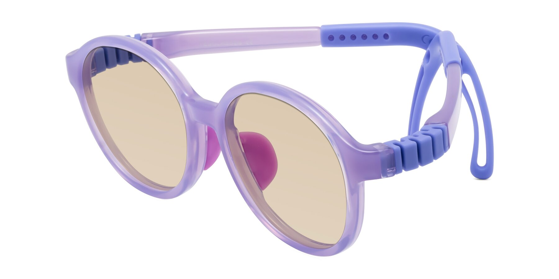 Angle of Zerlina in Magician Purple with Light Brown Tinted Lenses