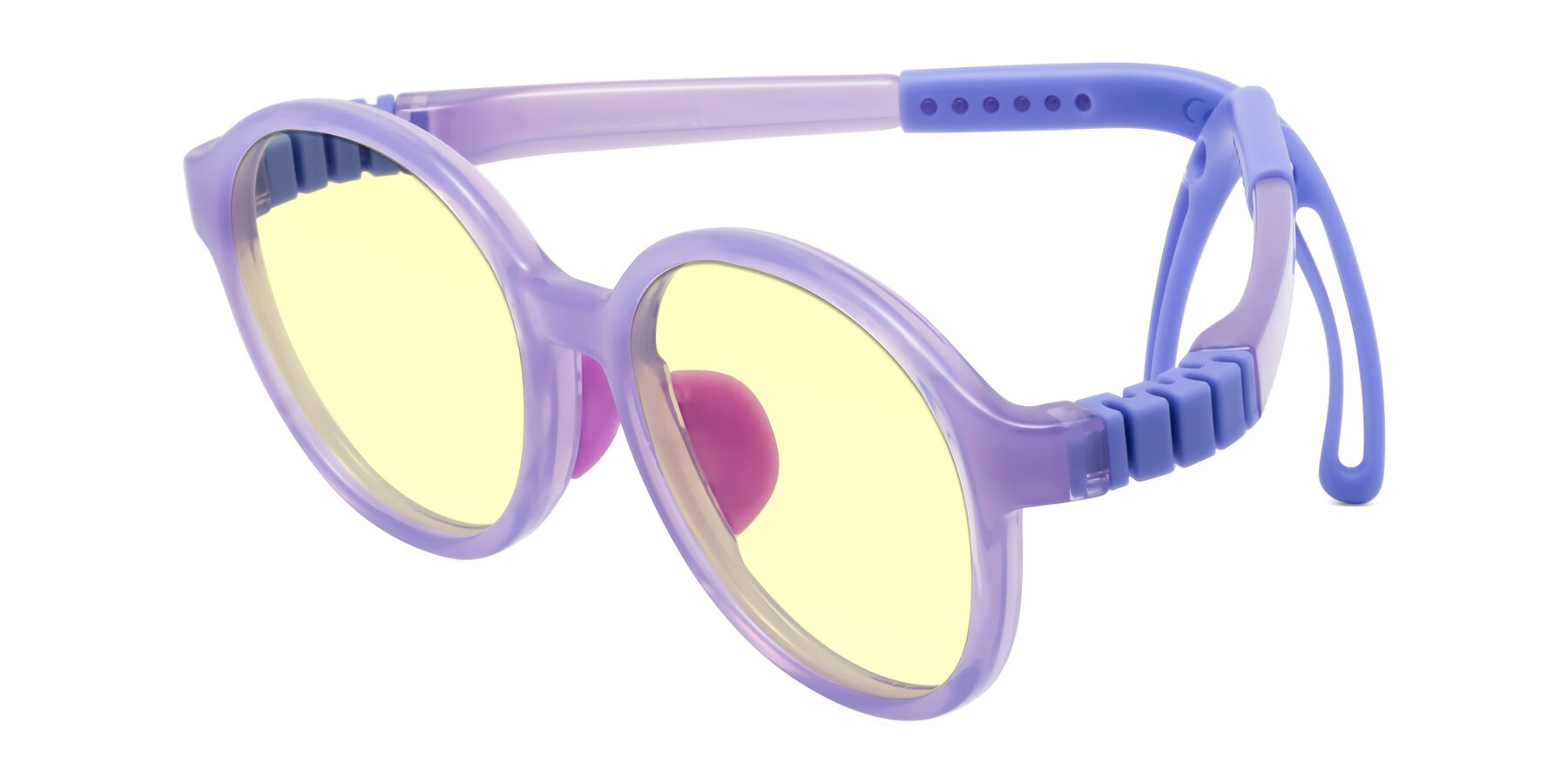 Angle of Zerlina in Magician Purple with Light Yellow Tinted Lenses