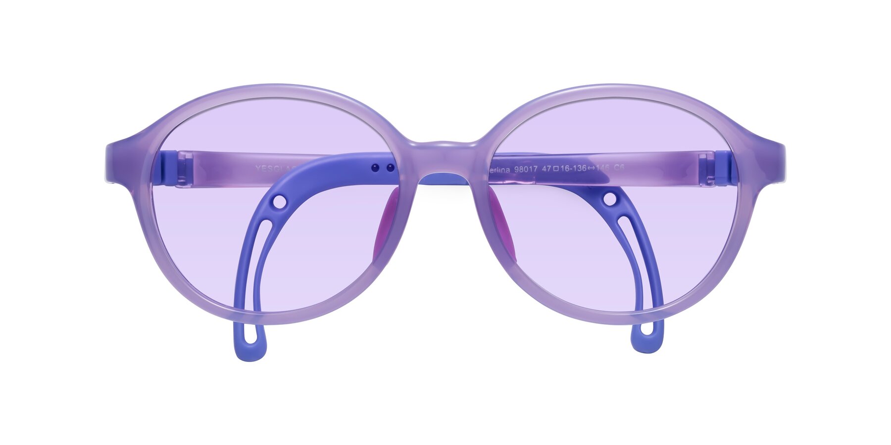 Folded Front of Zerlina in Magician Purple with Light Purple Tinted Lenses