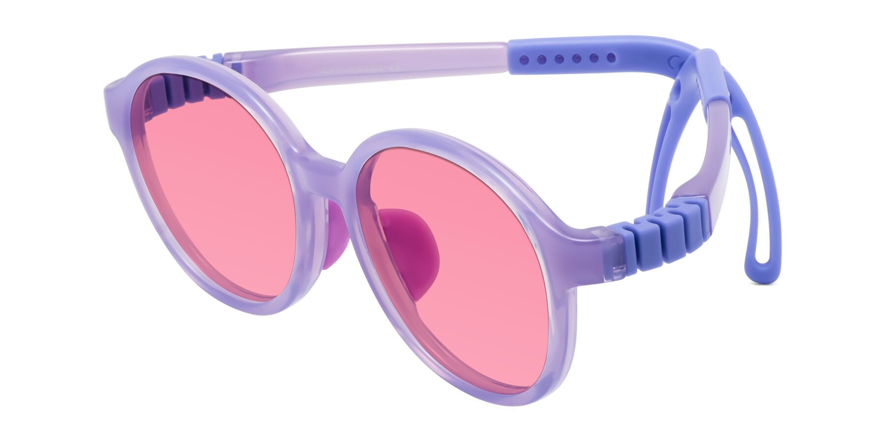 Angle of Zerlina in Magician Purple with Pink Tinted Lenses