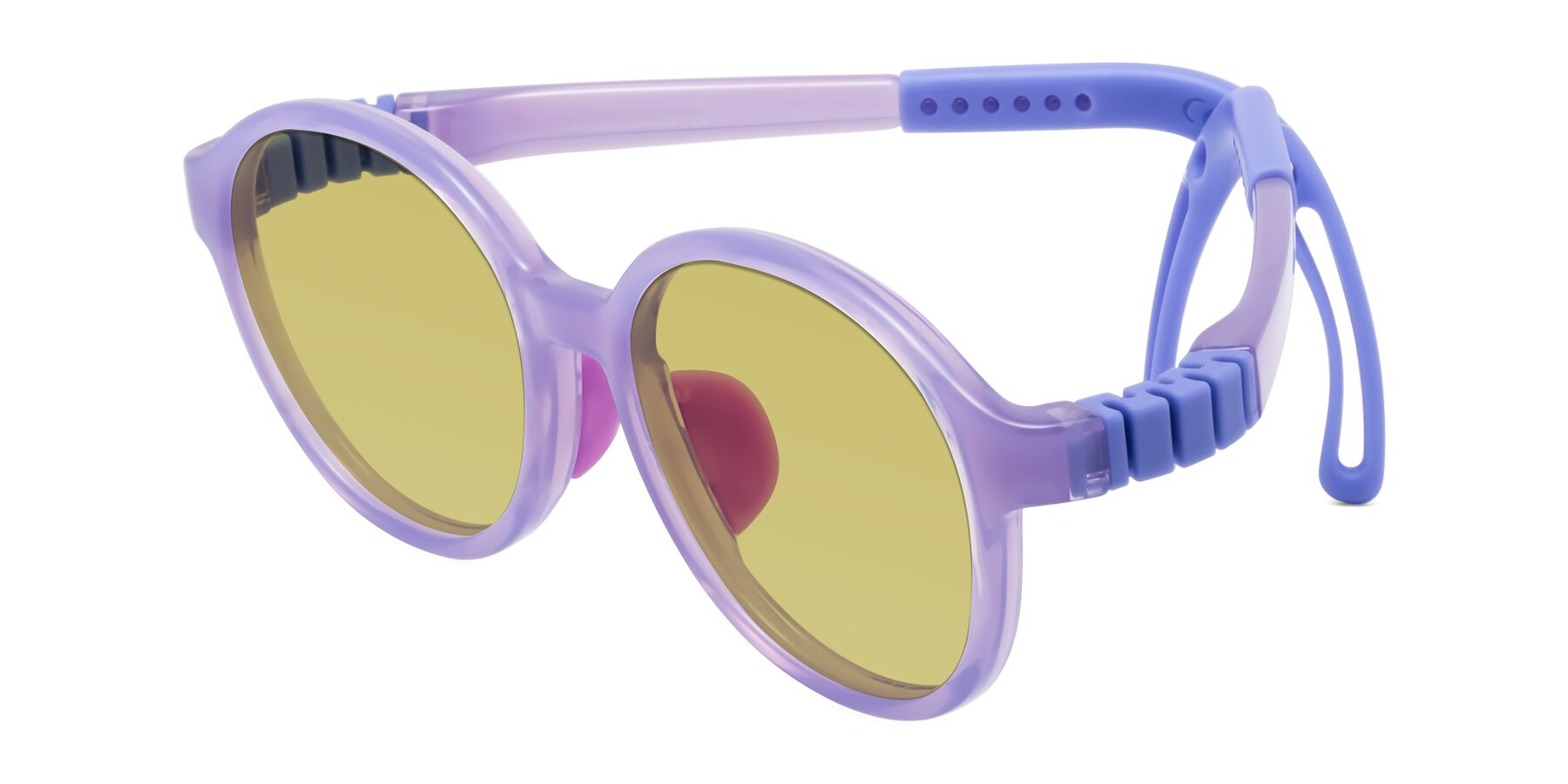 Angle of Zerlina in Magician Purple with Medium Champagne Tinted Lenses