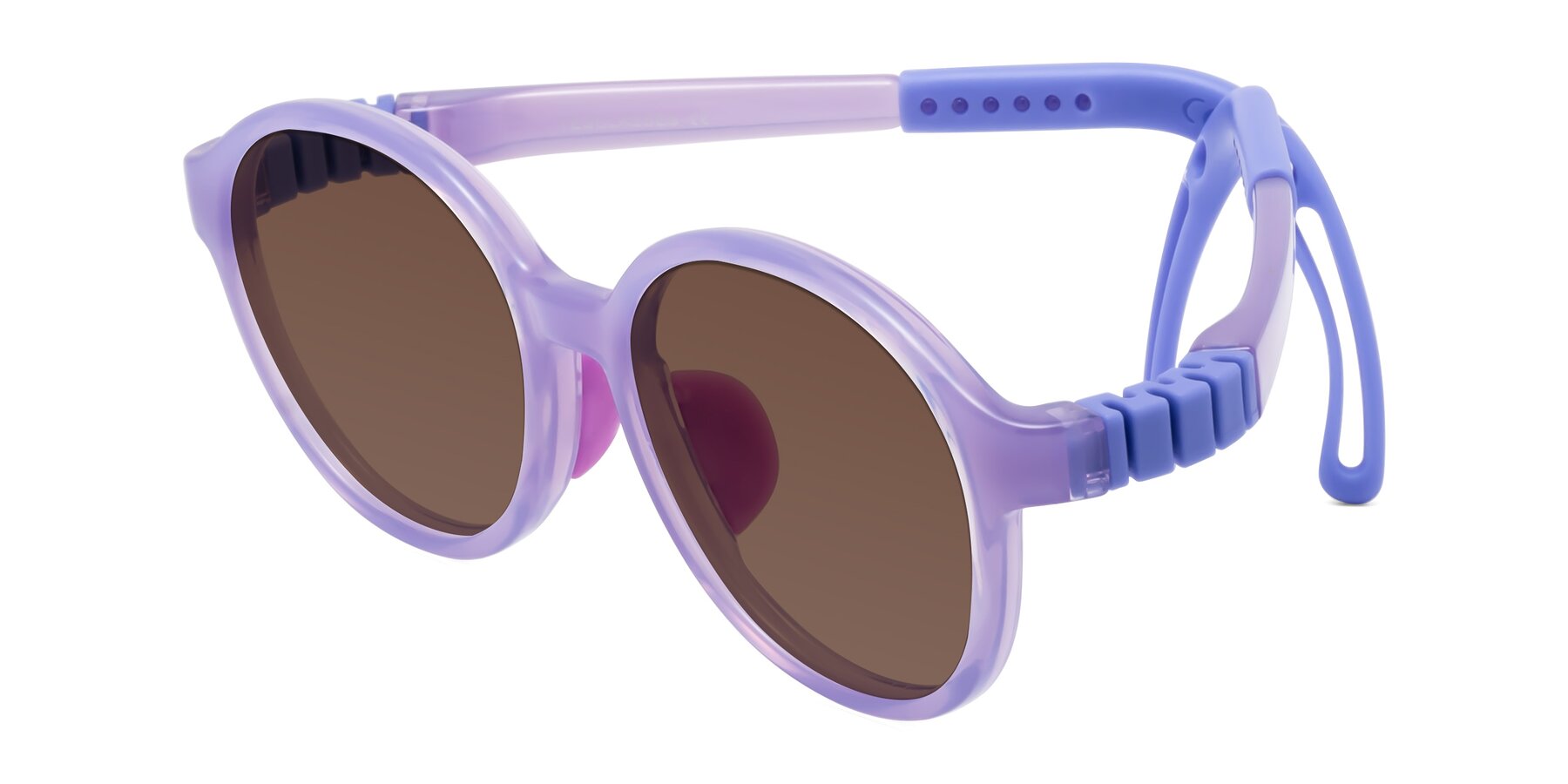 Angle of Zerlina in Magician Purple with Brown Tinted Lenses