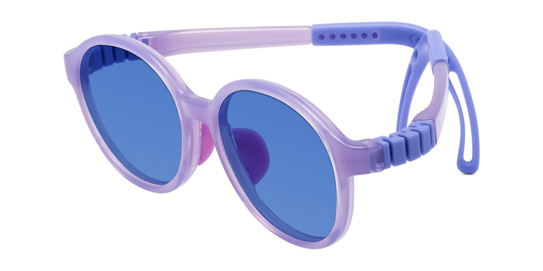 Angle of Zerlina in Magician Purple with Blue Tinted Lenses