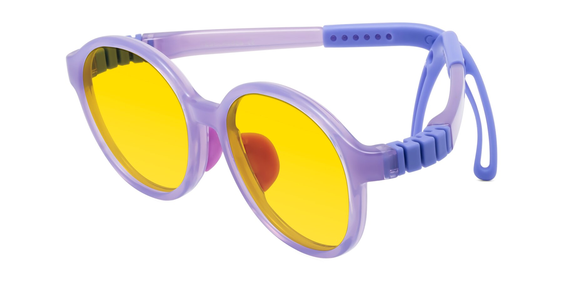 Angle of Zerlina in Magician Purple with Yellow Tinted Lenses