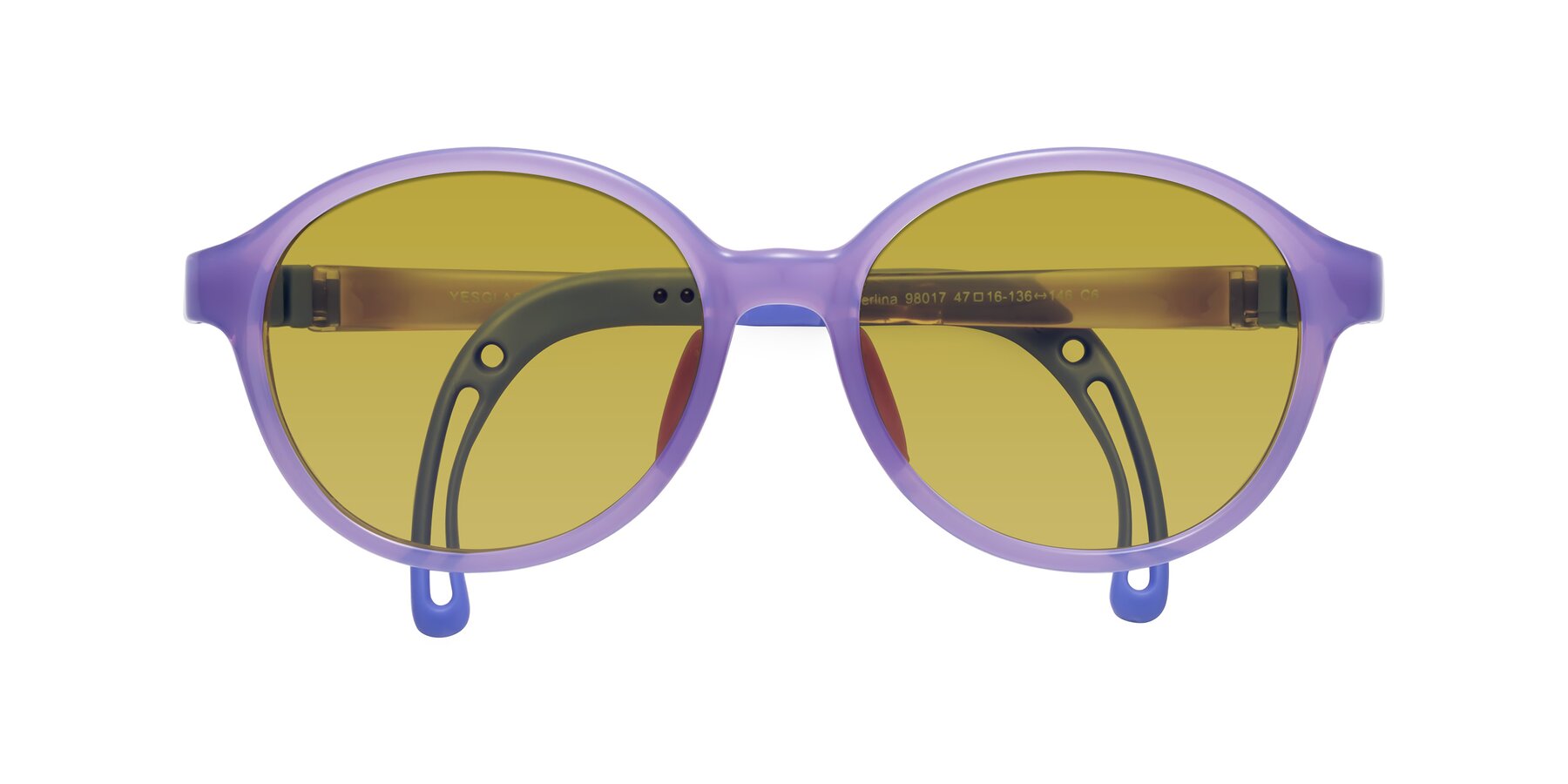 Folded Front of Zerlina in Magician Purple with Champagne Tinted Lenses