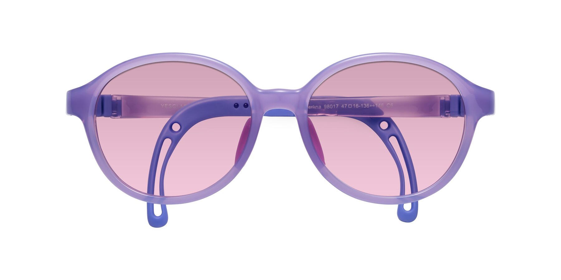 Folded Front of Zerlina in Magician Purple with Light Wine Tinted Lenses