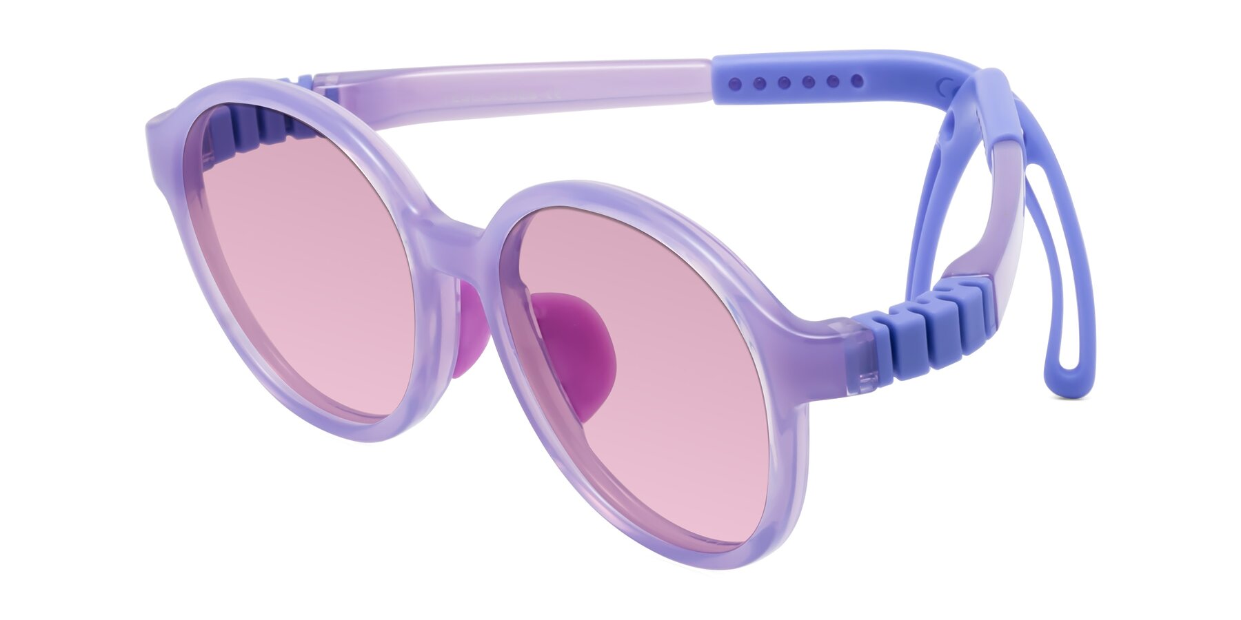 Angle of Zerlina in Magician Purple with Light Wine Tinted Lenses