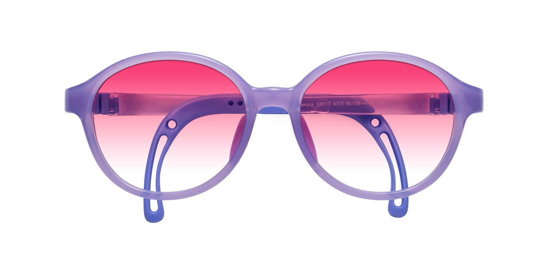 Folded Front of Zerlina in Magician Purple with Pink Gradient Lenses