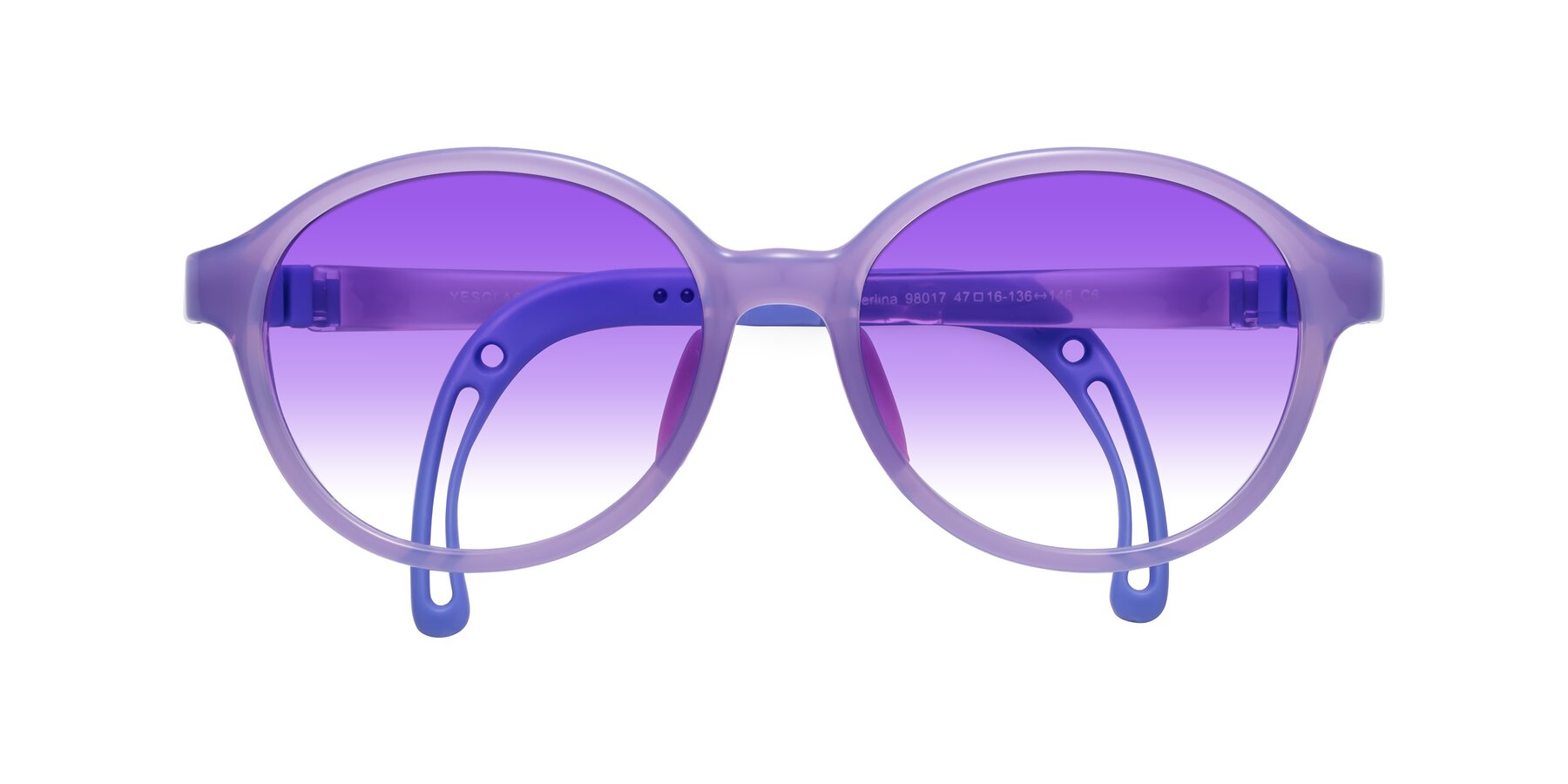 Folded Front of Zerlina in Magician Purple with Purple Gradient Lenses